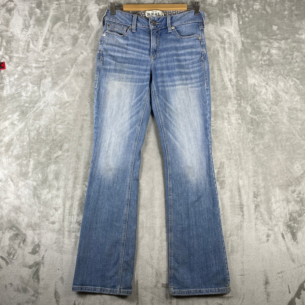 Ariat Boot Jean Women 28R Blue Real Brianna Mid Rise Western Denim